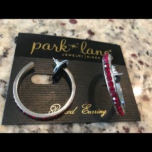 Park Lane Red Crystal Hoop Earrings
